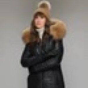 Black leather Winter Coat